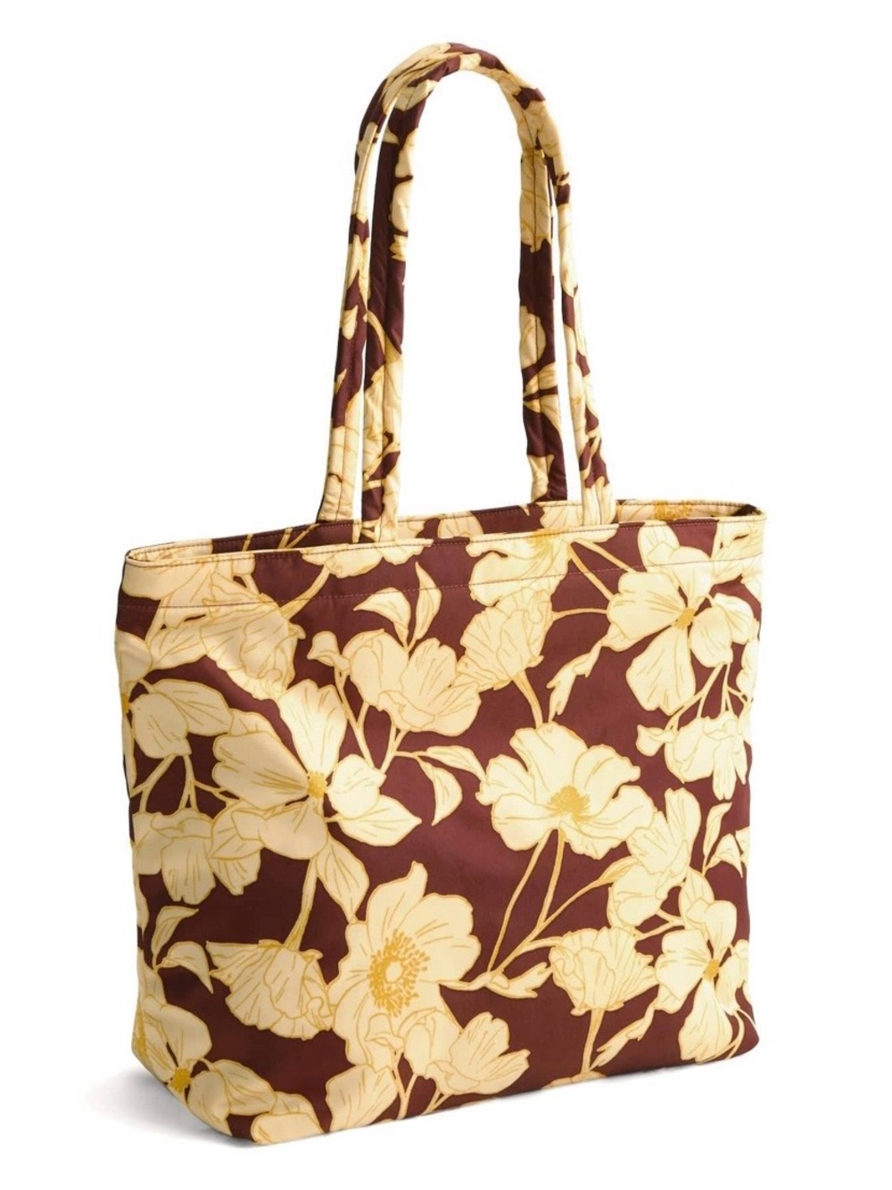 Vera Bradley Tote Bag – Brown & Yellow Floral, NWT